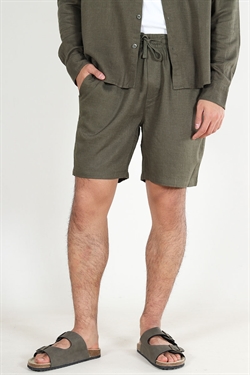 Only & Sons Tel Linen Shorts Olive 