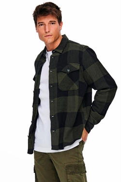 Only & Sons Milo LS Check Forest Ni