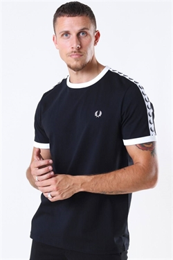 Fred Perry Taped Ringer Tee Black