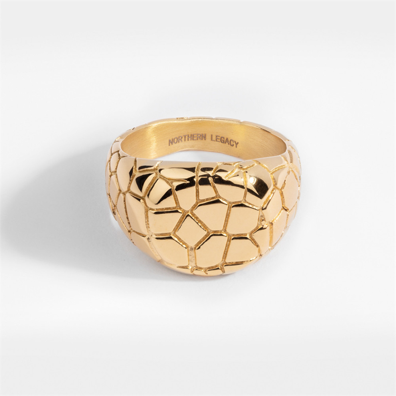 NL Earthquake Signature Ring Gold