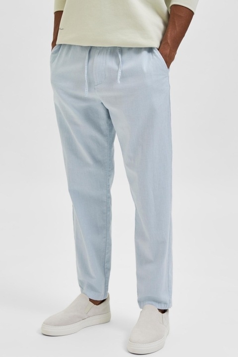 Selected Newton Linen Pants Blue Fo