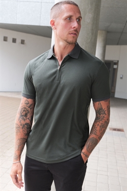 Selected Fave Zip Polo Deep Forest