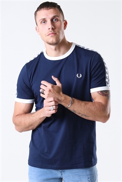 Fred Perry Taped Ringer Tee Carbon 
