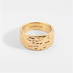 NL Hammered Signature Ring Gold