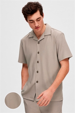 Selected Plisse Resort SS Shirt Gre