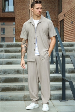 Selected Plisse Trouser Greige