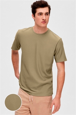 Selected Plisse Tee Greige