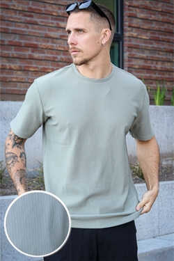 Selected Plisse Tee Vetiver