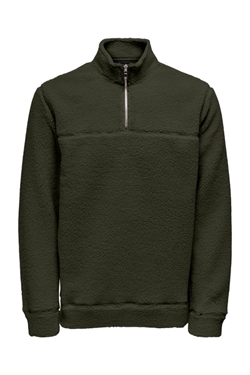 Only & Sons Remy Teddy Half Zip Ros
