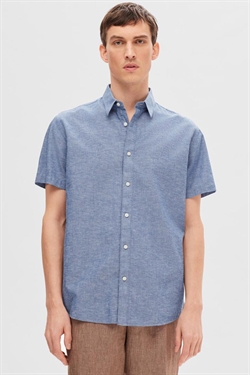 Selected Sun Linen SS Medium Blue