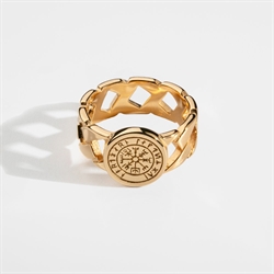 NL Vegvisir Chain Ring Gold